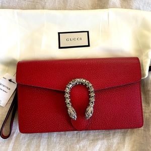 New with Tags Authentic Gucci Red Leather wristlet
